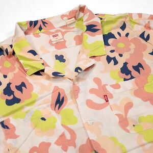 LEVI'S Men's XXL Abstract Floral Print Relaxed Fit Short Sleeve‎ Button Up Shirt